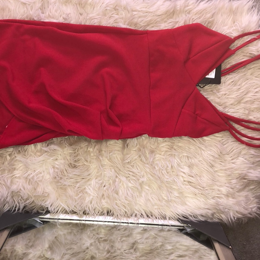 Red bodycon wrap dress